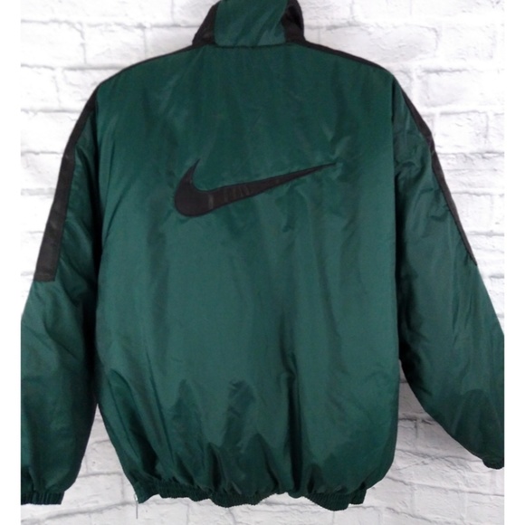 Nike Other - Vintage 90's Nike Big Swoosh Puffer Jacket Green L